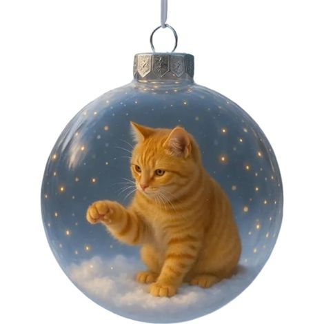 Boules de Noël en forme de chaton, pendentifs en forme de chat pour sapin de Noël, convenant aux fenêtres, murs, cheminées (1/5)
