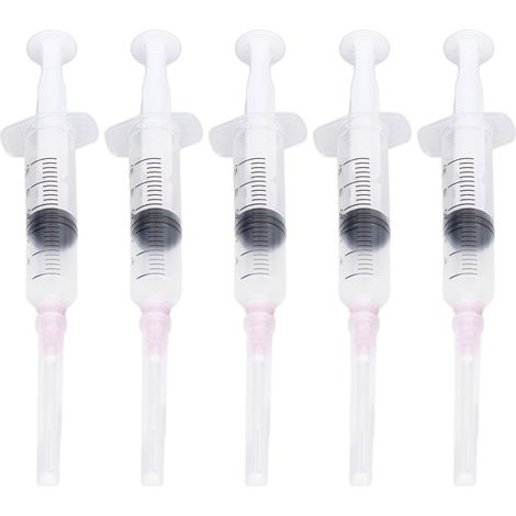 5 Stück Tintenfüllspritzen aus Kunststoff, 5 ml, Injektor, Zeichenwerkzeug mit Skala für Druckerpatronen (1/5)