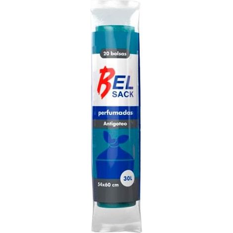 Sacchi per rifiuti domestici belsack g55 30l 54x60 bianco - rotolo 20u-.