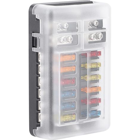 Boîte à fusibles 12 circuits avec témoin lumineux LED et moteur MNI pour voiture, yacht, bateau. (1/5)