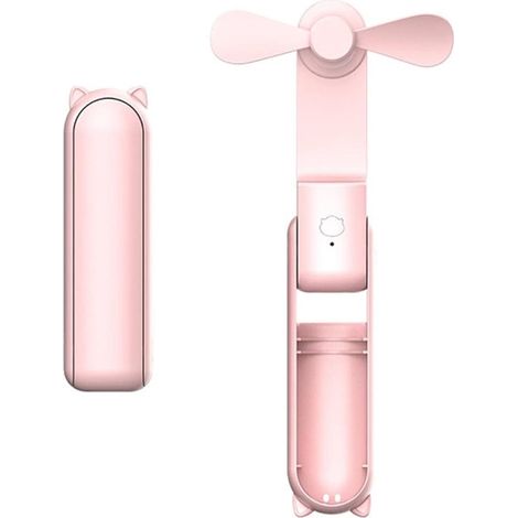 Mini ventilatore - Ventilatore portatile - Ventilatore USB - Pieghevole - Tre velocità - Pale morbide nascoste - Rotazione a 270° - Rosa (1/5)