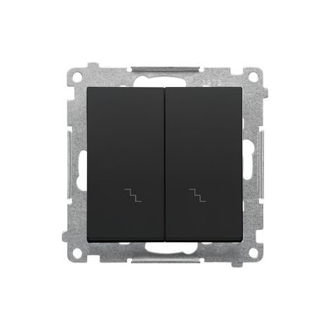 Interruptor de doble escalera (módulo) 10 AX, 250 V, conectores rápidos: negro mate,