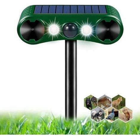Répulsif Chat Ultrason, Repulsif Chat Solaire 2 Modes, Répulsif Chat Exterieur Étanche avec Lumière LED et Détecteur de Mouvement, Répulsif Animaux pour Anti Chats Chiens Souris Raton (1/5)