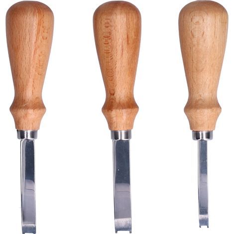 3 Pièces Biseauteurs Bordure Cuir 4 6 8mm Acier Inoxydable Courbés Ergonomiques Précision Travail du Cuir (1/5)