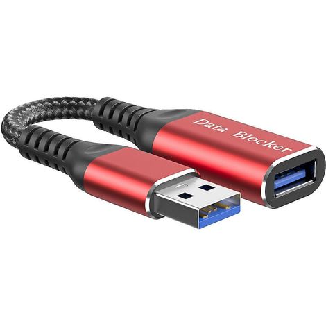 Câble de charge USB avec blocage de données, rallonge USB femelle-mâle pour une charge sécurisée, protège les données de l'ordinateur, longueur 12 cm (1/4)