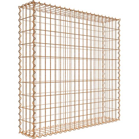 Gabiondeco - Gabion aspect rouille 100 cm x 100 cm x 20 cm (L x H x P). taille des mailles 5 x 10 cm. formation de rouille naturelle en cours - Made in Ger... (1/3)