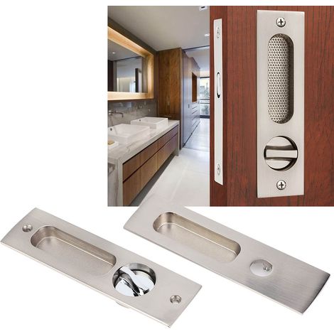 Serrure de porte coulissante intérieure, poignée de tiroir de meuble de salle de bain, serrure de porte dissimulée (1/5)