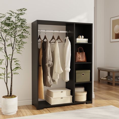 Kleiderschrank Nesbyen Schwarz [en.casa] (1/5)
