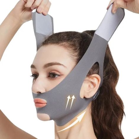 Gaine visage pour le visage, Masque réutilisable en V, Masque pour le visage, Bandage du visage, Gaine double menton,usage (1/5)