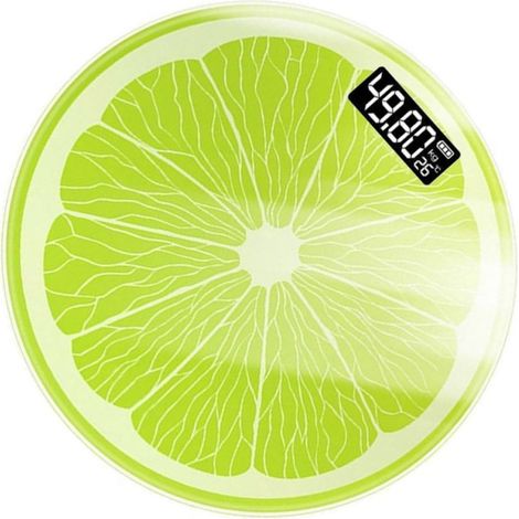 Balance Électronique Pesée Précise de 0,2 à 180kg Citron Vert Grand Écran LED, Verre Trempé pour Usage Domestique Automatique (1/5)