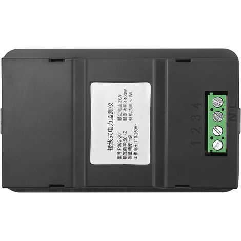 Compteur d'électricité 6 en 1 pour courant alternatif : tension 110-250 V, courant 20 A, facteur de puissance kWh, fréquence (1/5)