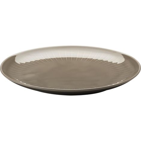 Assiette Plate 27 cm, Porcelaine, Gris, 27 x 26 x 8 cm (1/2)