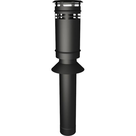 JONCOUX Terminal vertical - Apollo Pellets 2.0 - noir - Ø80/130 mm - longueur 1000 mm