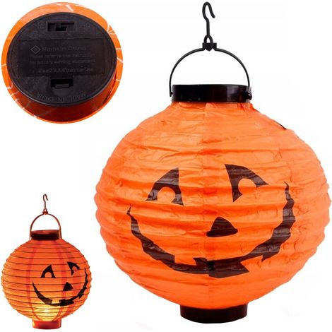 HL25 Kürbislaterne, leuchtend, LED, Halloween-Papier, zum Aufhängen (1/5)