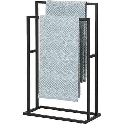 Sealskin Carre Porte-serviette sur pied 48x24x78.5cm noir mat (1/5)