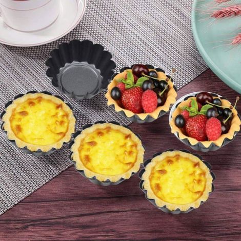 12 Moule à tartelettes,Acier au carbone,Antiadhésif,7,5 cm,Cuisine,Dessert (1/5)
