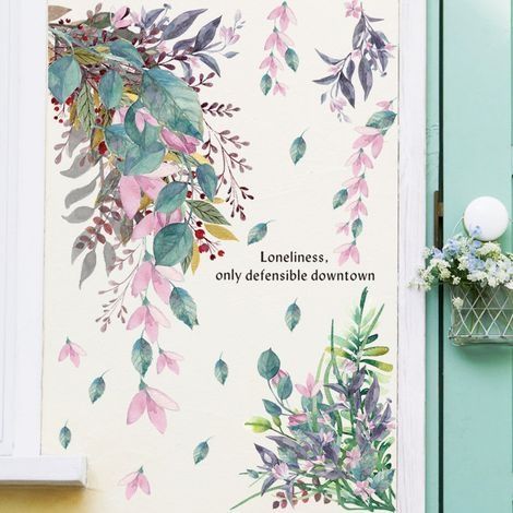Tropical Fleurs Stickers Muraux Plante Autocollant Décoratifs,Sticker Mural Plante Tropicale,Stickers Muraux Tropicaux Plante Fleurs Feuille Palmier,Fenêtres Décoration SalonVert (1/5)