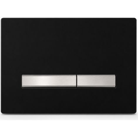 Placca di comando WC da incasso doppio pulsante nero argento (1/5)