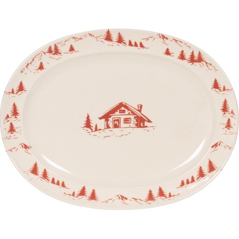 Table Passion - Plat ovale Alpages rouge 42 cm x 30 cm (1/3)