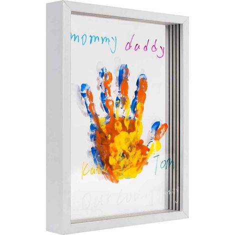 Cadre photo transparent pour empreintes de mains familiales, impression d'art à faire soi-même, souvenir, empreintes de mains multijoueurs, cadre photo à faire soi-même (1/5)