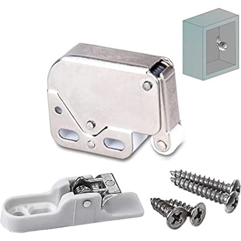 Mini Touch Latch Loquet Fermetures Push pour Armoire de cuisine Porte Battante de Meuble pour Appuyer pour Ouvrir des Portes de Placard Blanc Paquet de 15 (1/5)
