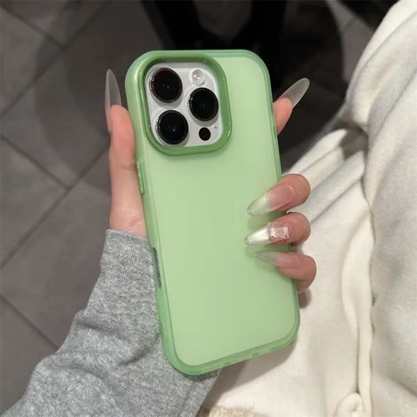 (iPhone 11 vert) Matériau en silicone souple transparent givré antichoc (1/5)