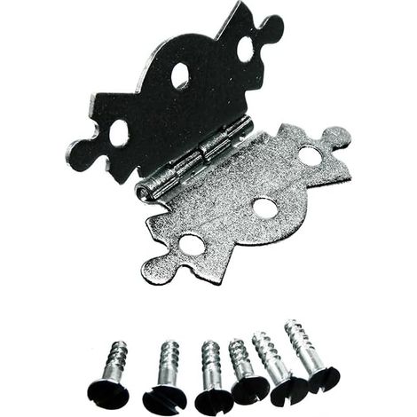 1 charnière décorative en forme de papillon de 50 mm, finition ZP, vis incluses (1/2)