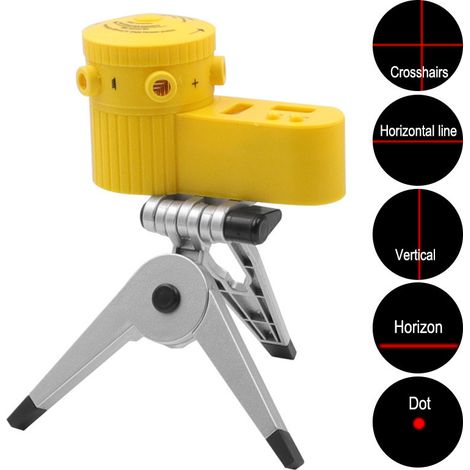 Livella laser ad alta precisione per uso domestico e professionale, 4 in 1 con guida laser a LED integrata per ispezioni orizzontali e verticali (argento)