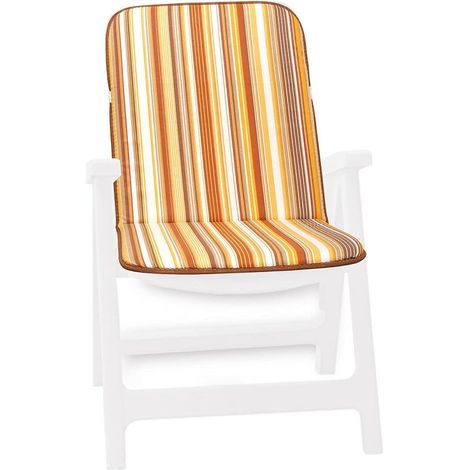 Coussin De Chaise De Jardin Housse De Chaise Pliant Dossier De Fauteuil Rayé - Jaune