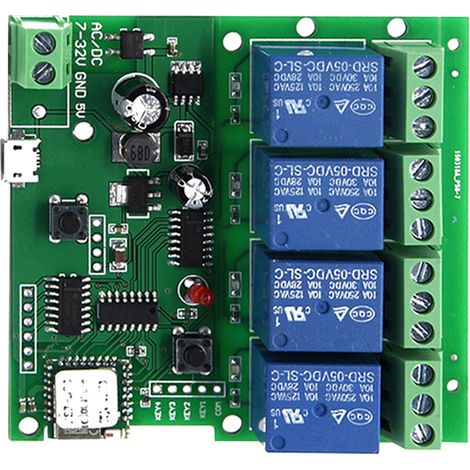 eWeLink Interrupteur intelligent sans fil universel 4 canaux CC 5V 12V 32V avec télécommande et minuterie, compatible avec l'application pour smartphone et la commande vocale Alexa pour la maison conn (1/5)