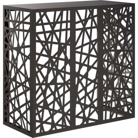 Klimaanlagenabdeckung Schwarz 110 x 50 x 105 cm Stahl vidaXL