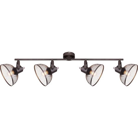 Plafoniera vintage cromata soggiorno sala da pranzo illuminazione intrecciatura faretto mobile Globo 54325-4