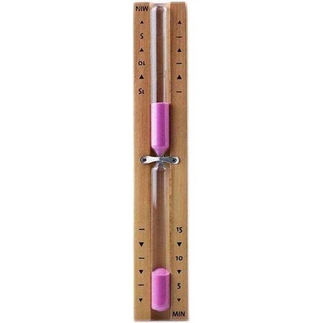 15 Minutes Sablier Sauna, XU, Sablier Sauna Sable Minutes Rotatif en Bois avec Horloge en Verre et Sables Roses - (1/4)