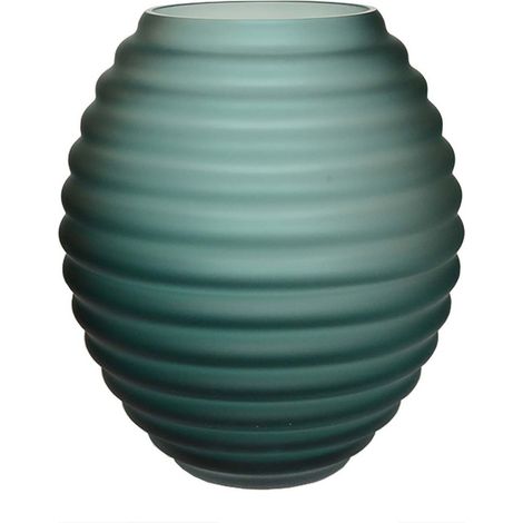 Vase Décoratif en Verre Soufflé Bouche Épais pour Table et Buffet Vert Satiné - PANGIVO (1/3)