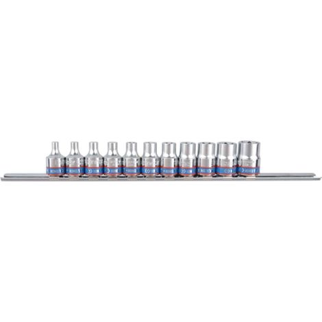 Juego de llaves de vaso estrelladas de 3/8'', 11 piezas, cortas, E4-E14 - KY3121PR