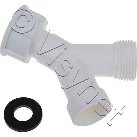 Tuyau d'arrivée d'eau - WPRO ALY009 - Y d'alimentation - diamètre 20/27mm - avec joint - Bleu (1/3)