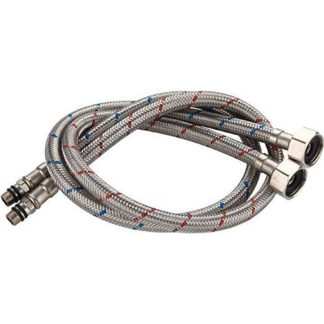 Manguera de conexión flexible de 60 cm – Acero inoxidable 304 – Resistencia a la temperatura de 0 ℃ a 90 ℃ – Presión de 10 bar – Caudal de 28 L/min (1/5)