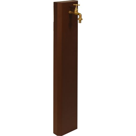 Fontana a Muro da Giardino Con Rubinetto 18x6x100 cm In Acciaio Effetto Corten (1/5)
