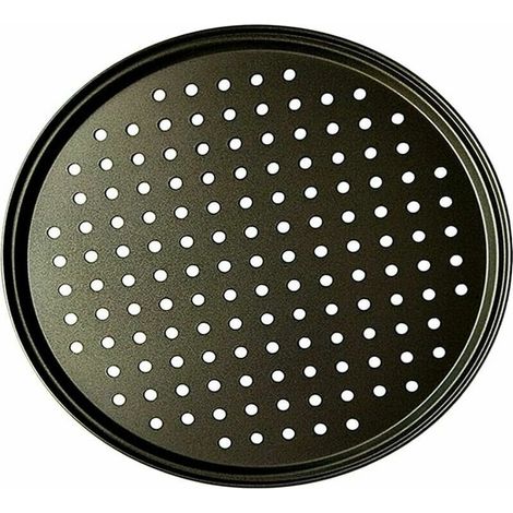 Poêle à Pizza Punch Acier Au Carbone Plat Four Perforé Multi-Usages Plaque à Pizzac Anti-adhérent Plaques à Pizza Utilisée pour Pâtisserie, La Pizza, Le Gâteau, Les Sandwichs, Saucisse, Galett (1/5)
