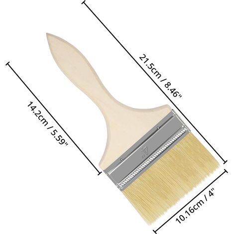 Lot de 12 - Pinceaux Peinture Mur Largeur Brosse 101 - 6 mm Taille Totale 21 - 5 cm - Pinceau Plat Peinture Pro Parfait Pour Sur Ecailles (1/5)