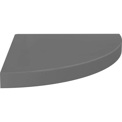 Étagère d'angle murale,Étagère flottante gris brillant 35x35x3,8 cm MDF CFW41281 (1/5)