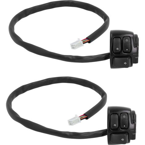 Stück 1 Zoll Motorrad-Lenkerschalter Scheinwerfer Blinker Hupe Bedienknopf Schwarz Universal (1/5)