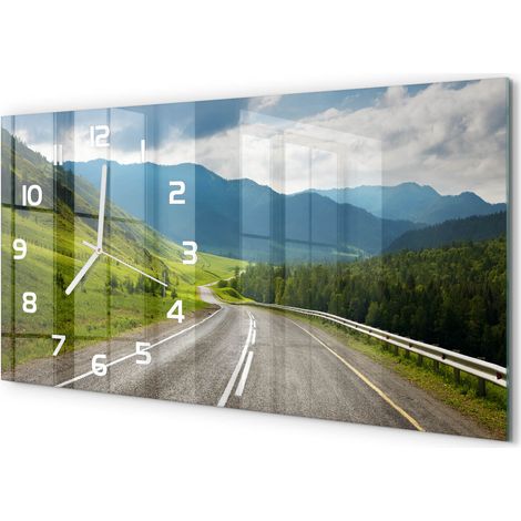 Horloge Murale Maison 60x30 cm Design Panoramique Salon Cuisine Bureau Route dans les montagnes (1/5)
