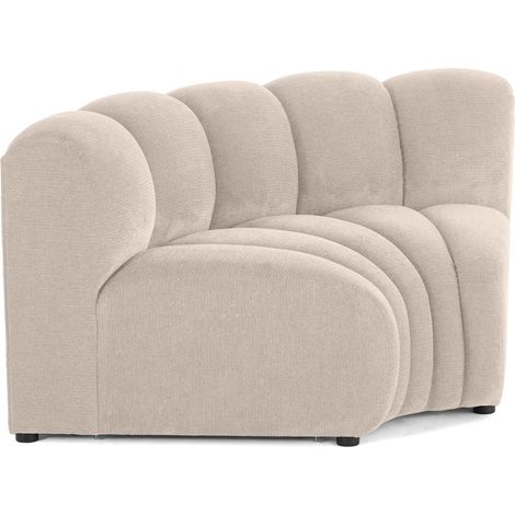 Lisa Design – Module d'angle réversible en tissu texturé beige – Canapé 1 place – Dimensions 153x85 cm – Assise ferme en mousse polyuréthane (1/5)