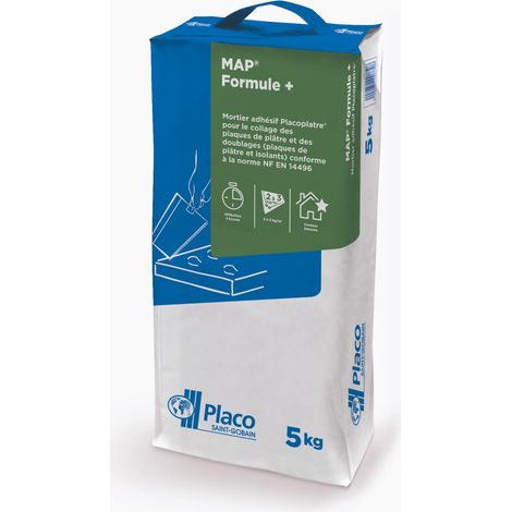Mortier adhésif MAP Formule + – sac 5 kg - PLACO