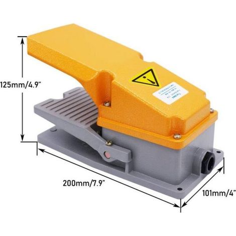 Interrupteur A Pedale - 380 V AC - 15 A - SPDT NO NC - Boîtier Aluminium - Antidérapant - Pour Machines-Outils - 1 Pièce (1/5)