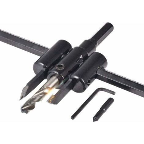 Kit di seghe a tazza regolabili da 30-200 mm, punte per legno e cartongesso, taglio tondo, strumento versatile per il fai da te.