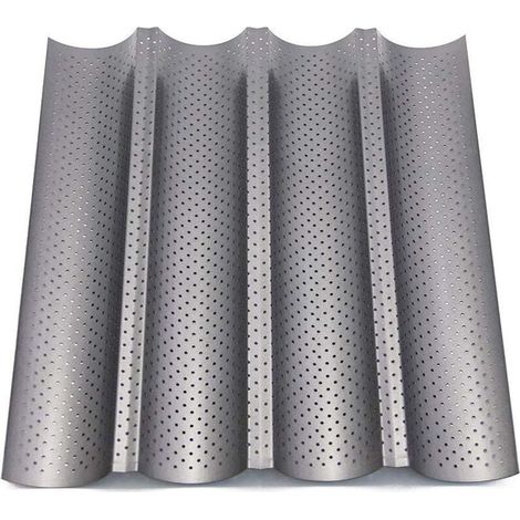 Plaque de Cuisson Perforée Moule 4 Baguettes Anti-adhésif Accessoire Indispensable pour Réussir des Baguettes, DIY (1/5)