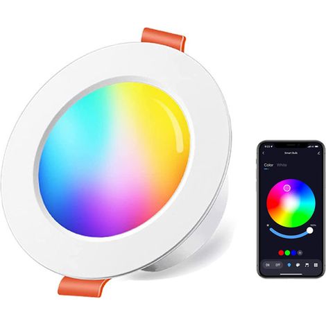 MINKUROW, Luz Descendente Inteligente Inalámbrica, Luz Led Empotrada En El Techo, Luz Redonda, Iluminación Inteligente Para El Hogar, Rgbcct Tuya, Luz Descendente Regulable (1/5)