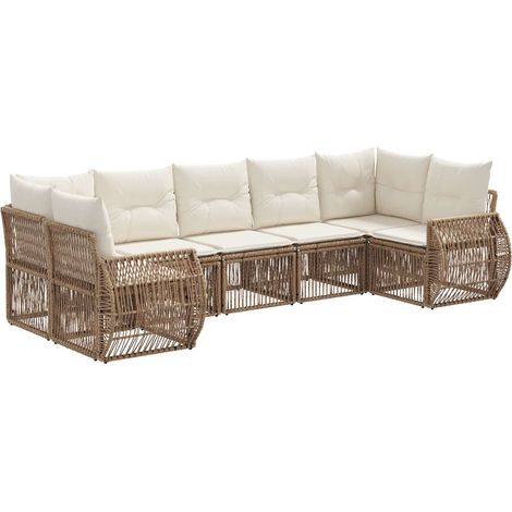 Ensemble de canapé de jardin 7 pc 7-Nombre de places vidaXL (1/5)